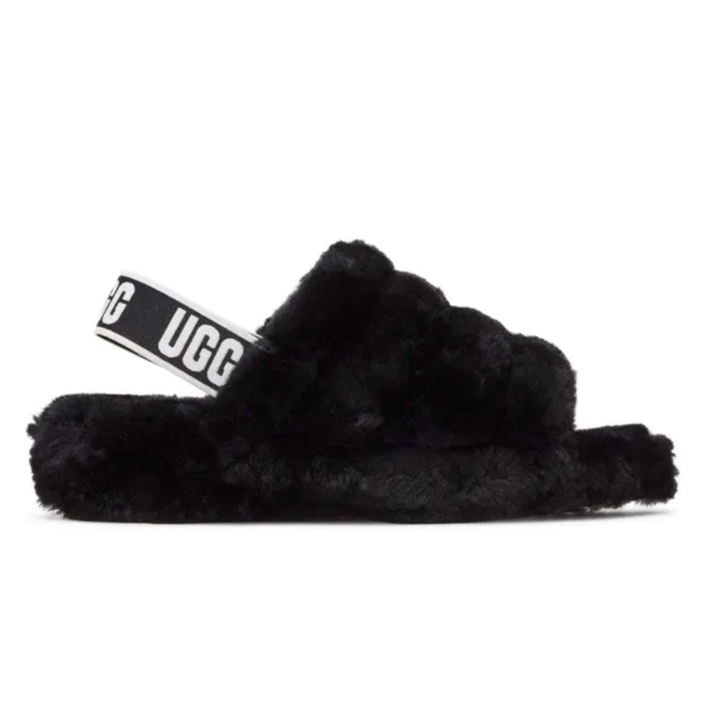Ugg Fluff Yeah Slide 'Black' in size 7